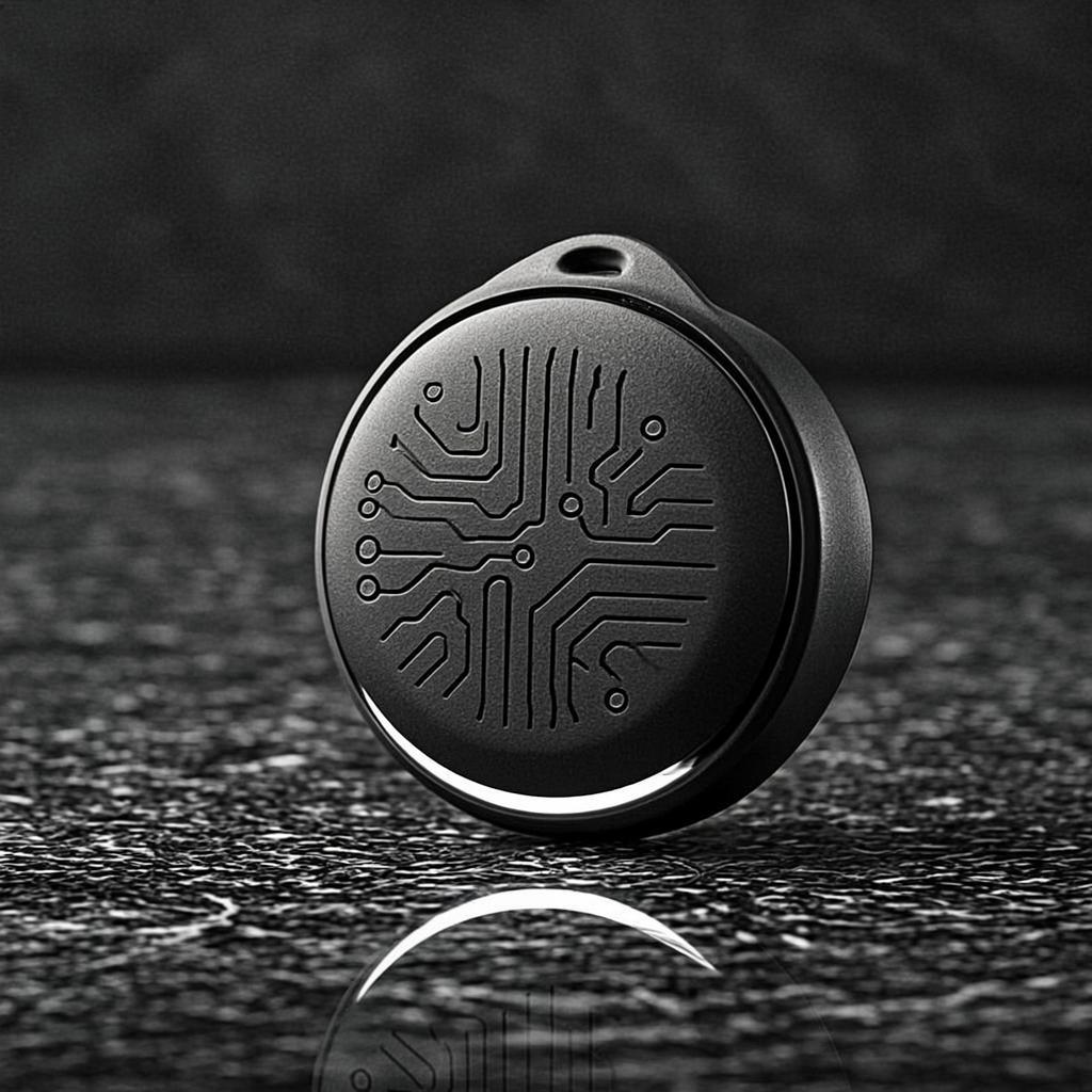 Concept render of a coin-sized wearable pendant device